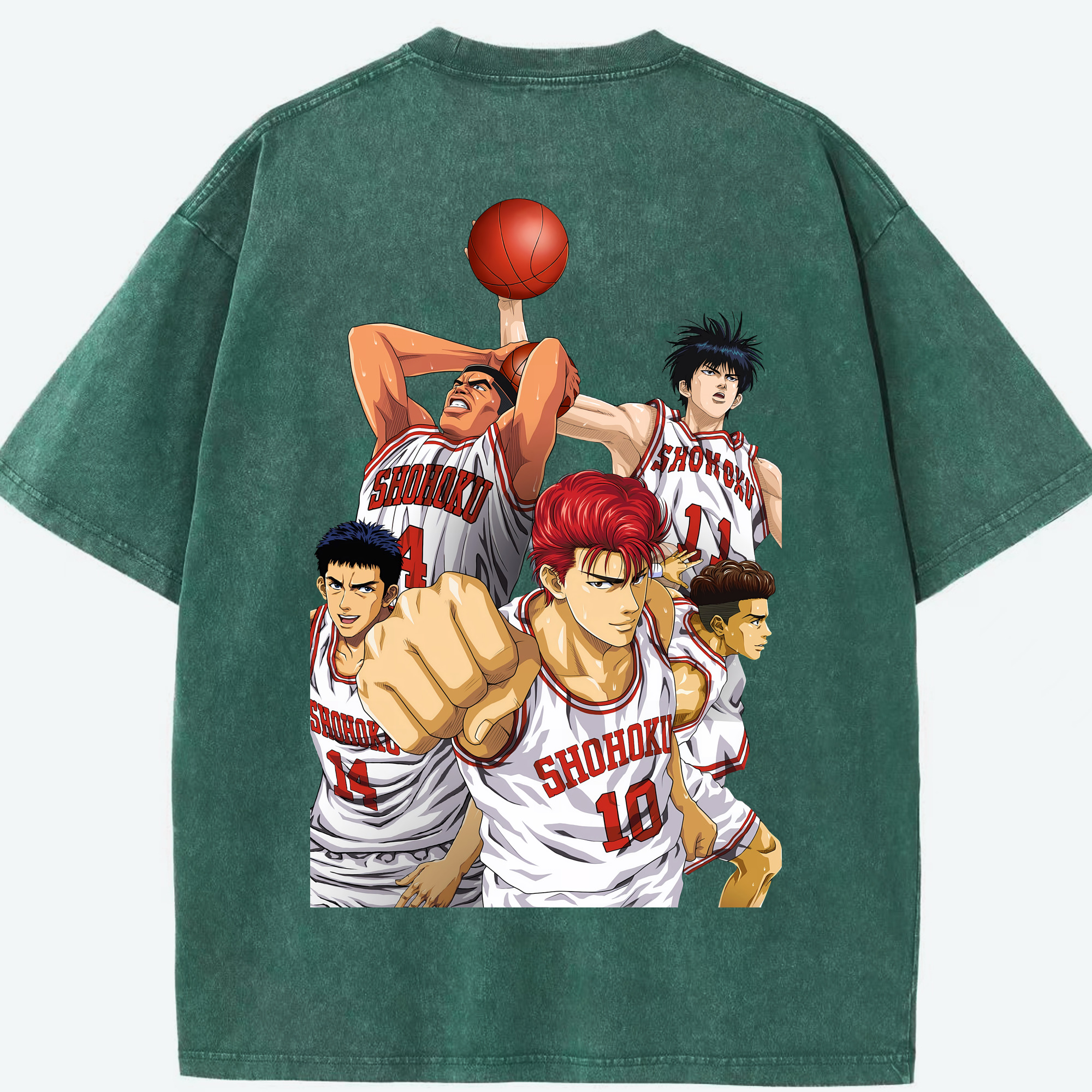 （画像用） SLAM DUNK／スラムダンク 綿100% ヴィンテージ風 半袖Tシャツ（背面プリント）